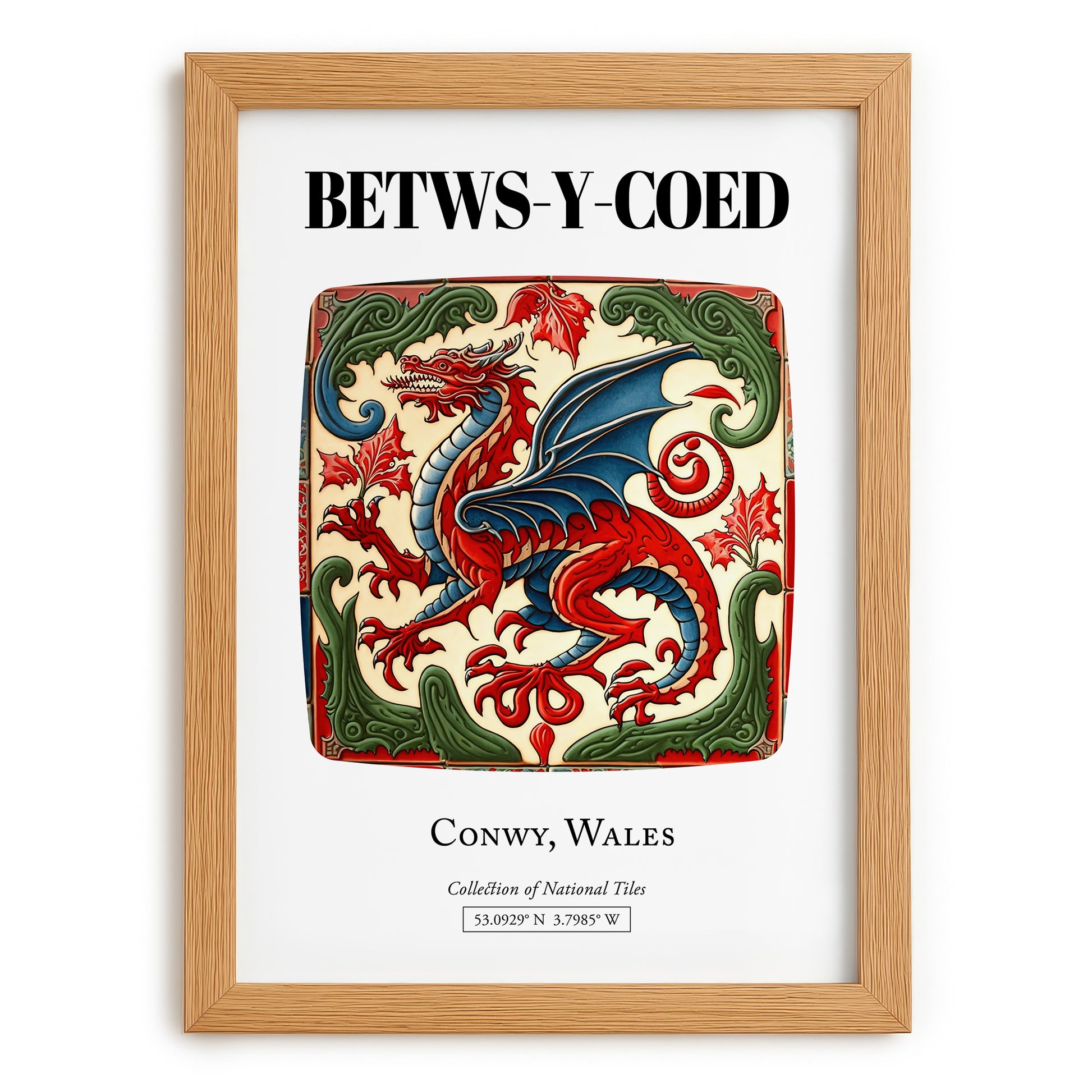 Betws-y-coed, Wales – Travel Print, set in oak frame