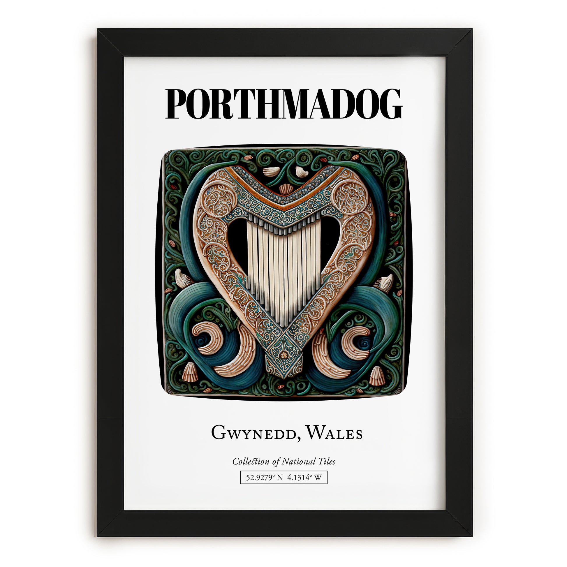 Porthmadog, Wales – Travel Poster, in sleek black frame