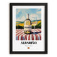 Albariño – Spanish White Wine, Vineyard Terrace Art, in sleek black frame