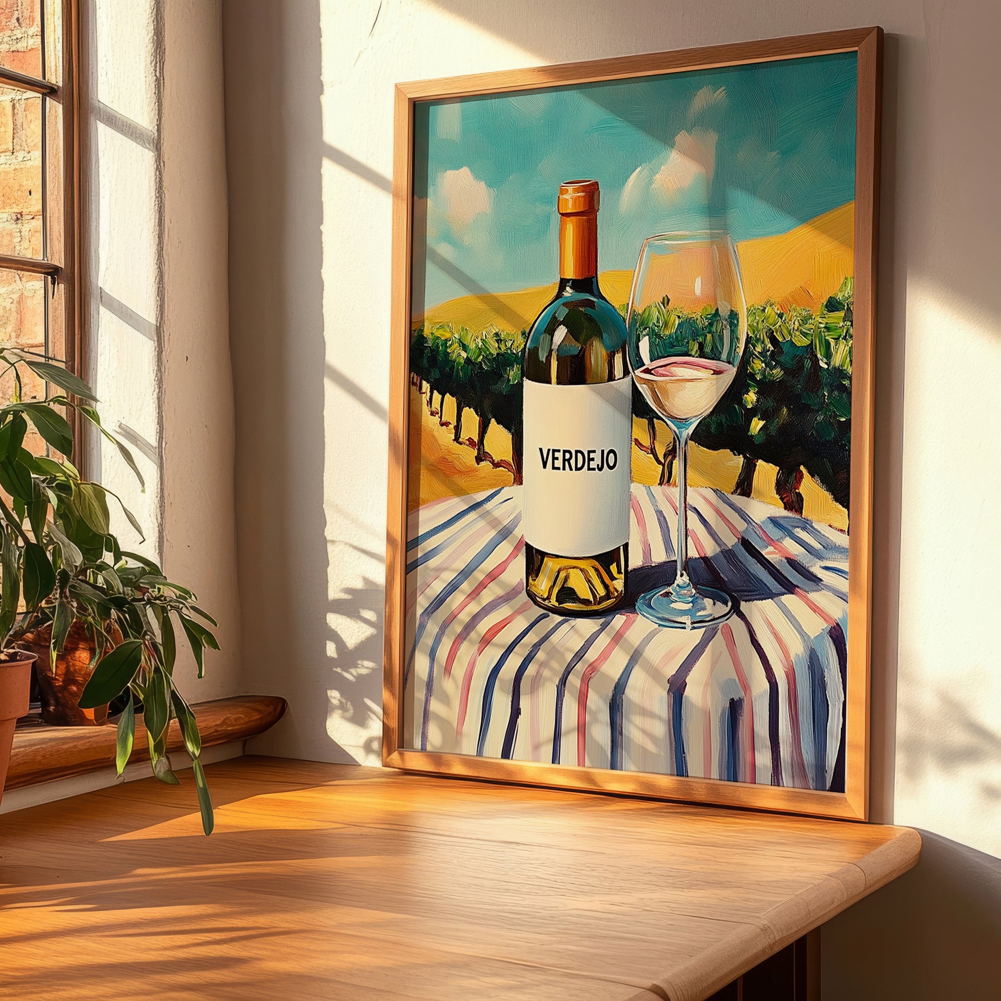 Verdejo – Spanish White Wine, Bodega Poster, clean layout with no caption