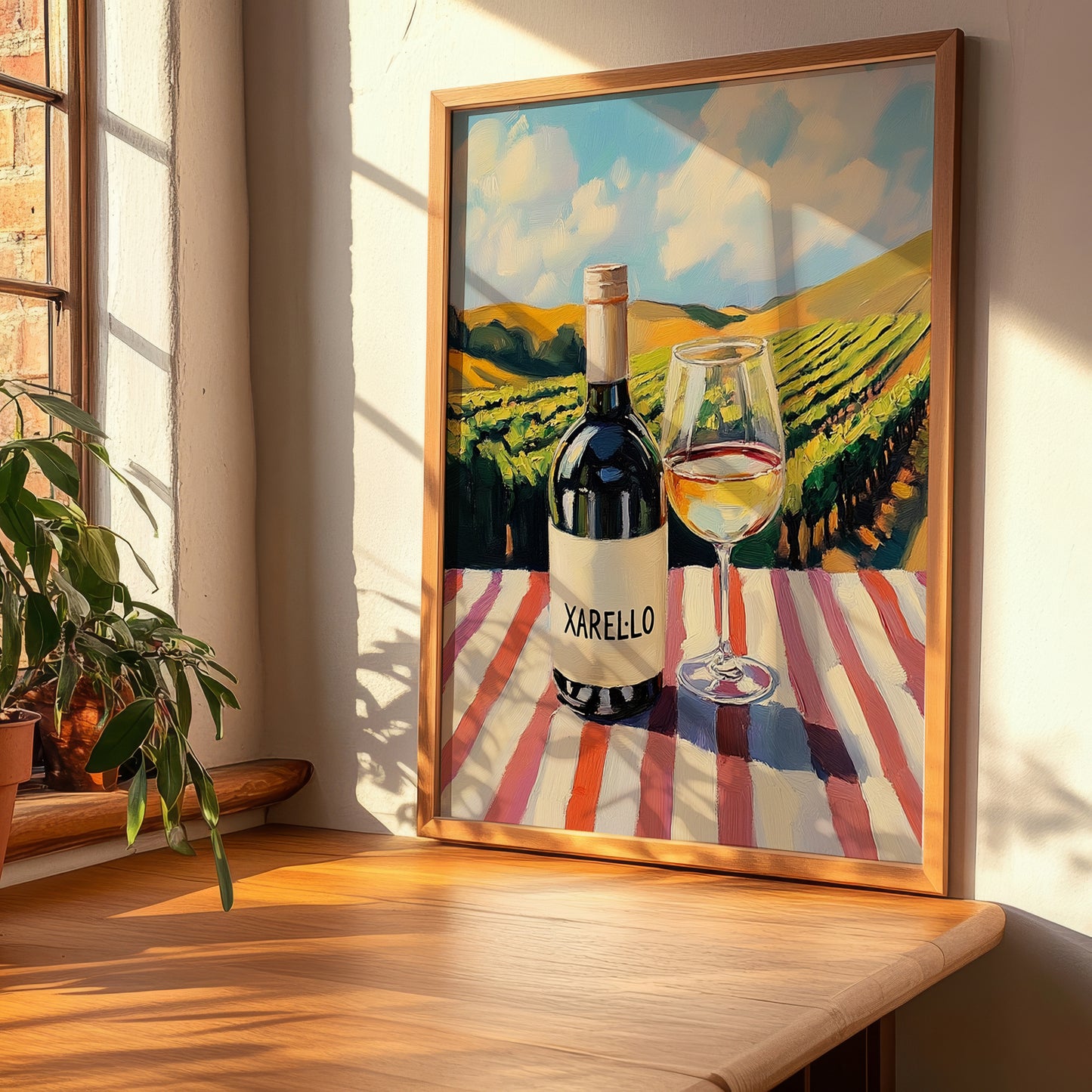 Xarel·lo – Spanish White Wine, Vineyard Terrace Poster, clean layout with no caption
