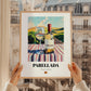 Parellada – Spanish White Wine, Wine Bar Wall Art, styled in a charming Paris street view