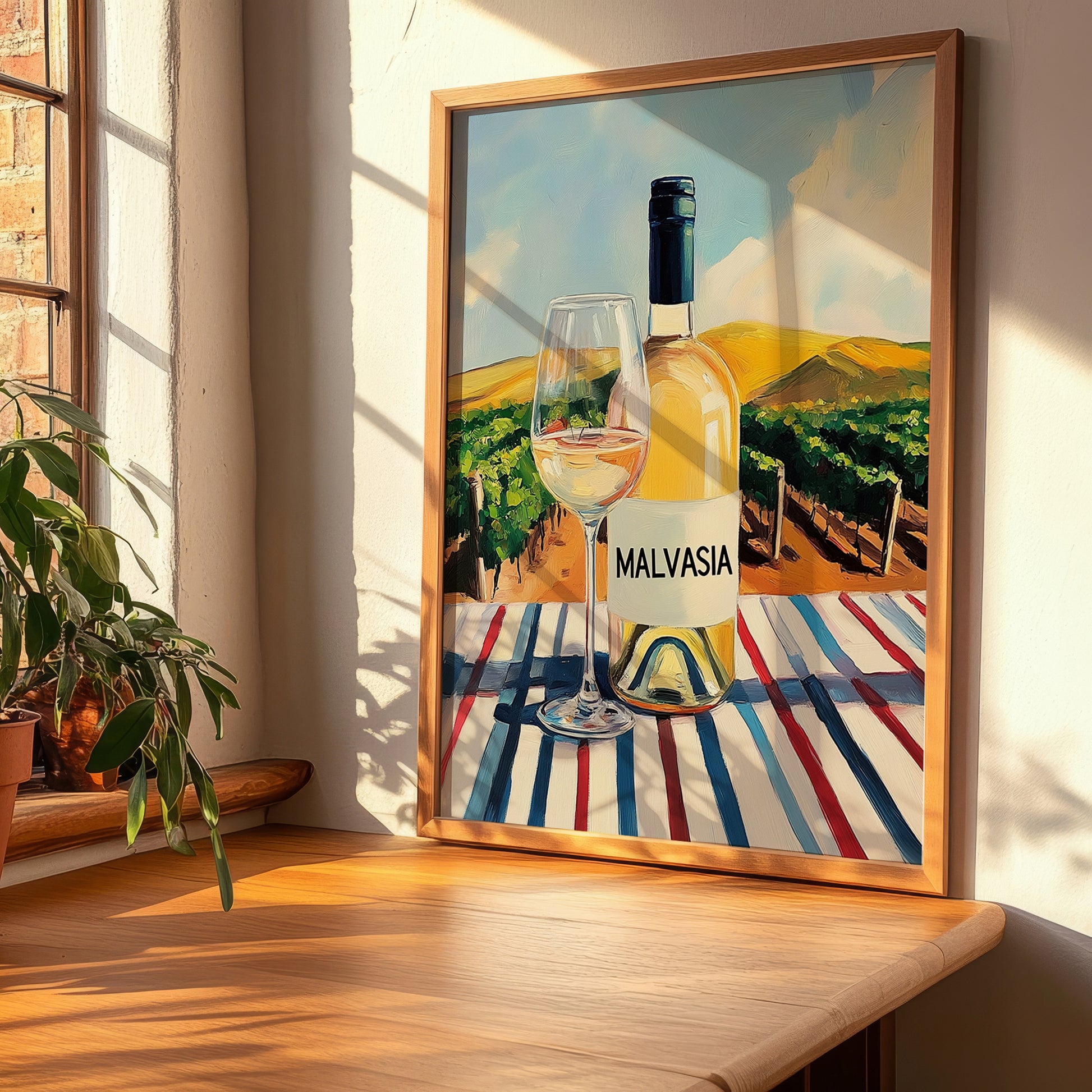 Malvasí – Spanish White Wine, Vinoteca Painting, clean layout with no caption