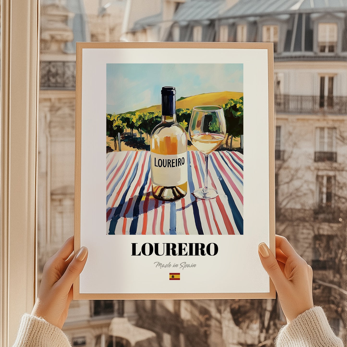 Loureiro – Spanish White Wine, Vinoteca Art, styled in a charming Paris street view