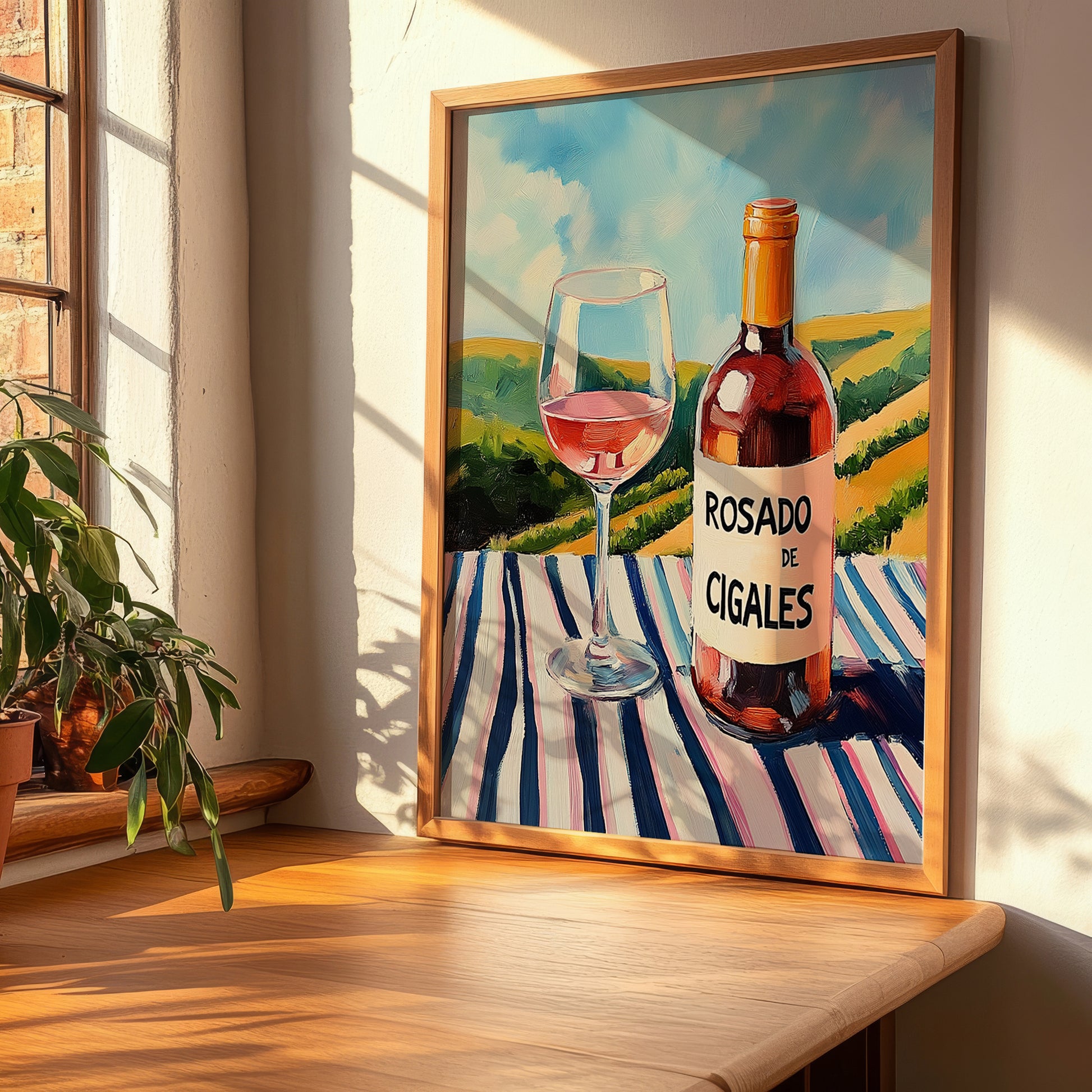 Rosado de Cigales – Spanish Rose Wine, Vinoteca Poster, clean layout with no caption