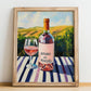 Rosado de Penedès – Spanish Rose Wine, Vinoteca Painting, no-text version framed in wood