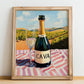 Cava – Spanish Sparkling Wine, Tasting Room Still Life, no-text version framed in wood