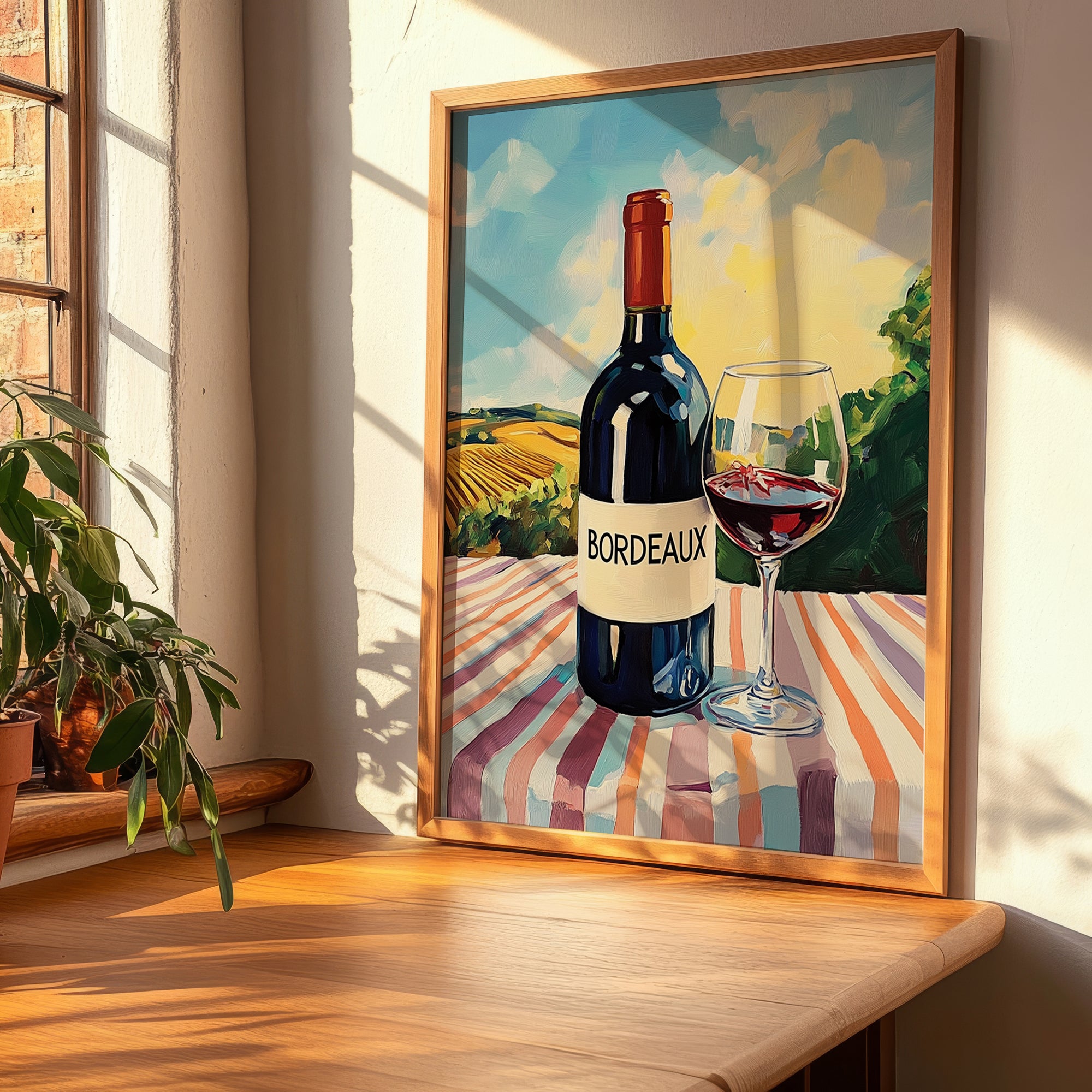 Bordeaux – French Red Wine, Wine Bar Poster, clean layout with no caption