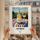 Chablis – French White Wine, Wine Bar Art, styled in a charming Paris street view