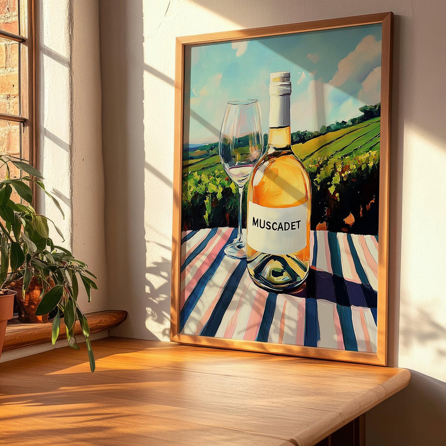 Muscadet – French White Wine, Wine Bar Painting, clean layout with no caption