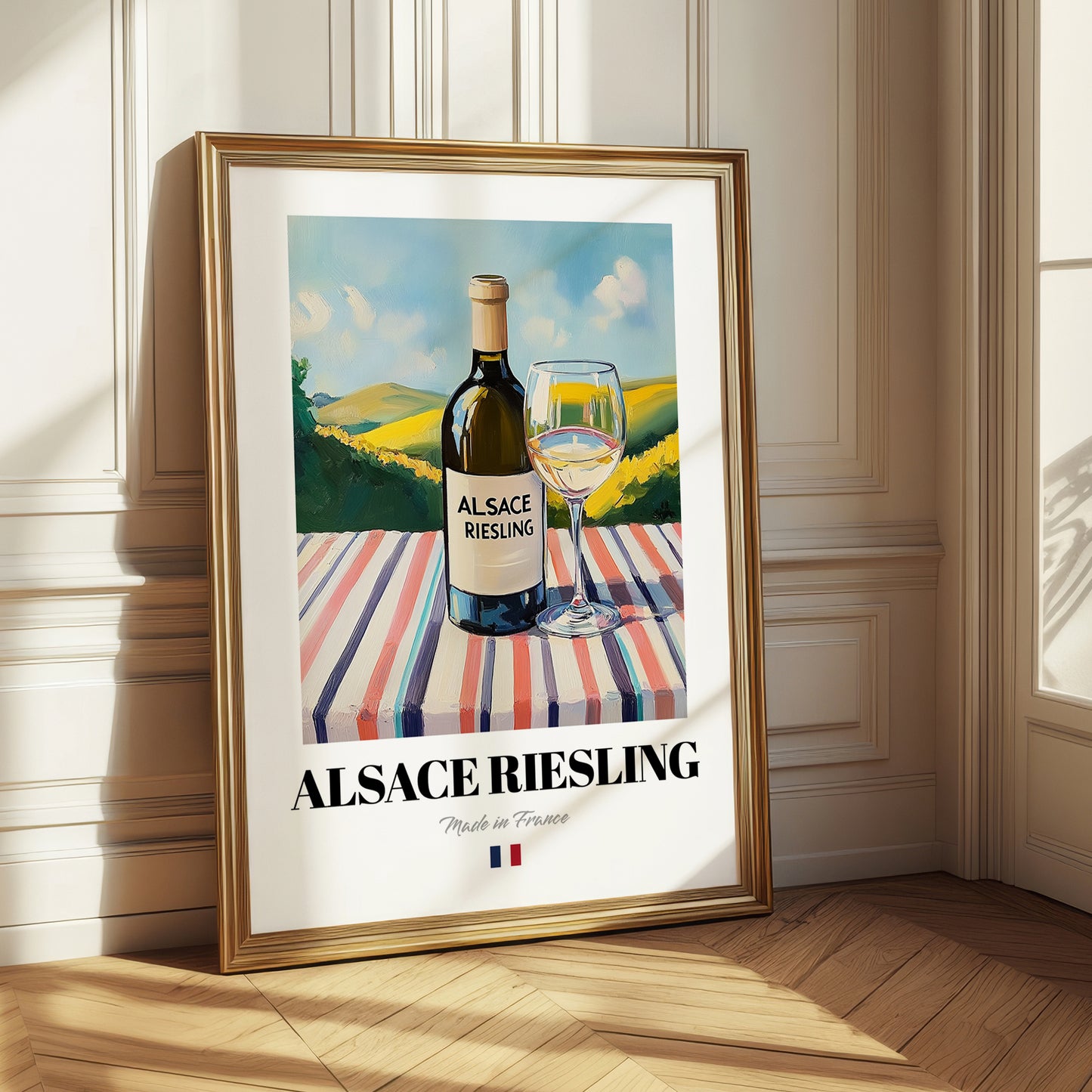 Alsace Riesling – French White Wine, Wine Bar Painting