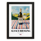 Alsace Riesling – French White Wine, Wine Bar Painting, in sleek black frame