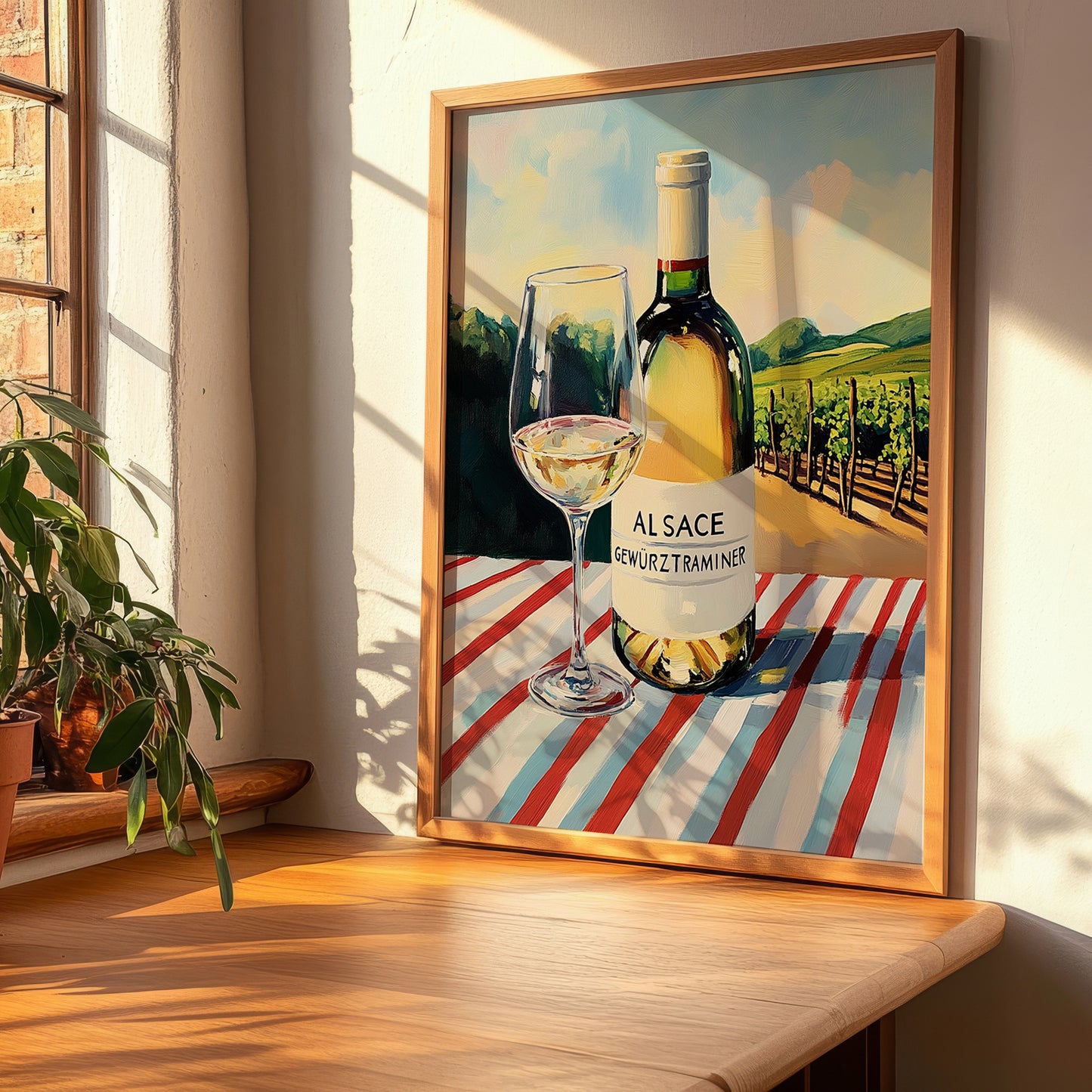 Alsace Gewürztraminer – French White Wine, Tasting Room Print, clean layout with no caption