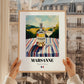 Marsanne – French White Wine, Wine Bar Poster, styled in a charming Paris street view