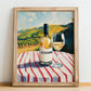 Roussanne – French White Wine, Enoteca Poster, no-text version framed in wood