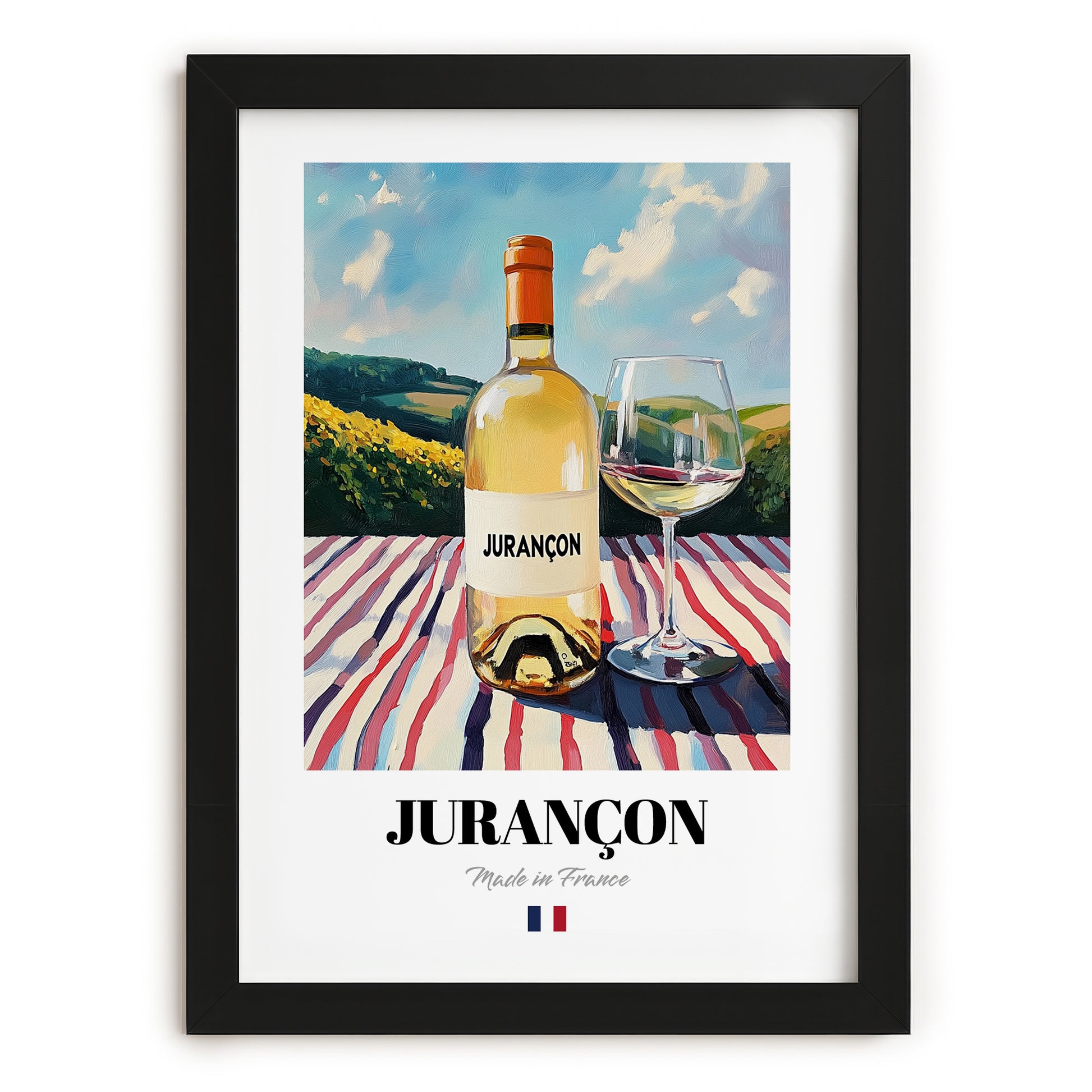 Jurançon – French White Wine, Wine Bar Poster, in sleek black frame