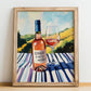 Coteaux d'Aix-en-Provence – French Rose Wine, Vineyard Terrace Wall Art, no-text version framed in wood