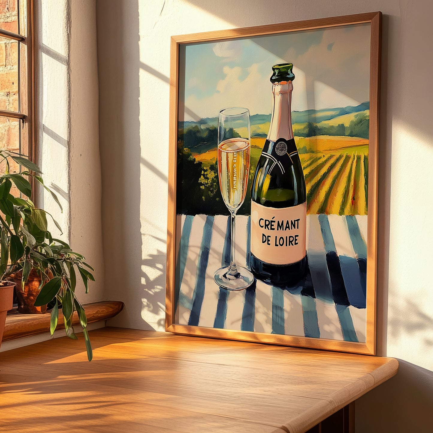 Crémant de Loire – French Sparkling Wine, Wine Bar Wall Art, clean layout with no caption