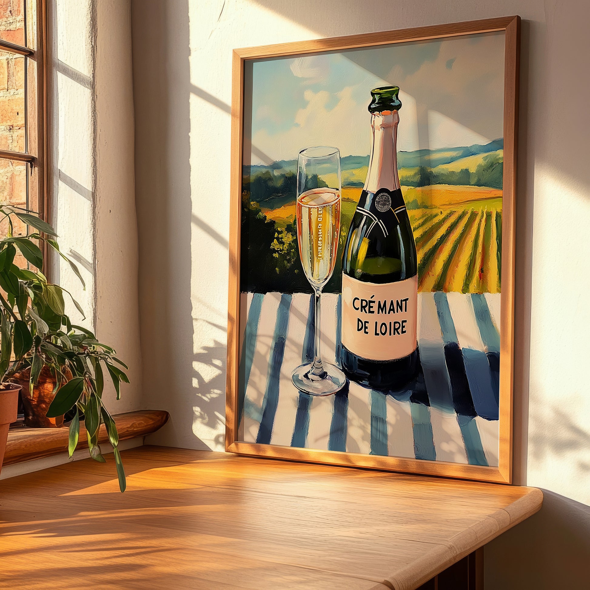 Crémant de Loire – French Sparkling Wine, Wine Bar Wall Art, clean layout with no caption