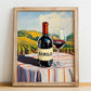 Barolo – Italian Red Wine, Wine Bar Poster, no-text version framed in wood