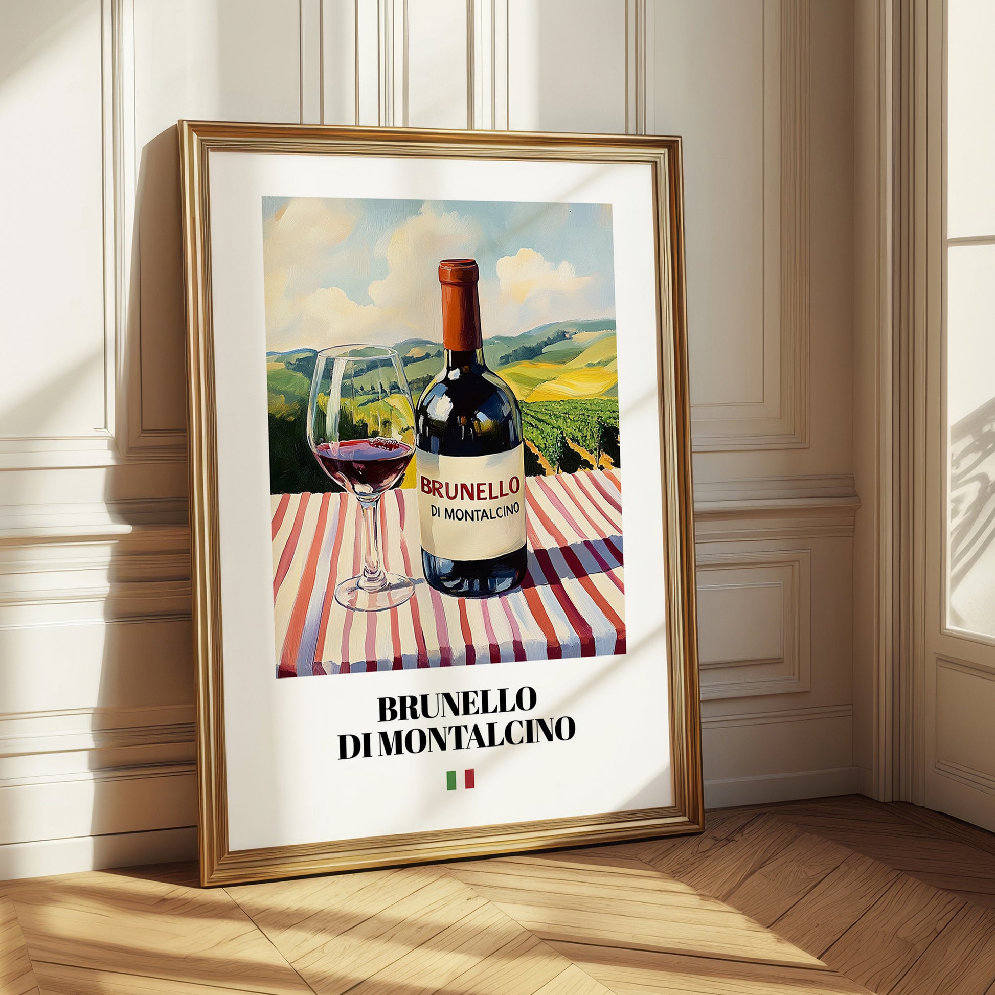 Brunello di Montalcino – Italian Red Wine, Vineyard Terrace Still Life