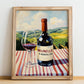 Brunello di Montalcino – Italian Red Wine, Vineyard Terrace Still Life, no-text version framed in wood