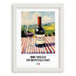 Brunello di Montalcino – Italian Red Wine, Vineyard Terrace Still Life, placed in minimal white frame