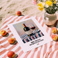 Brunello di Montalcino – Italian Red Wine, Vineyard Terrace Print, unframed on coastal sand