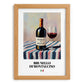 Brunello di Montalcino – Italian Red Wine, Vineyard Terrace Print, set in oak frame