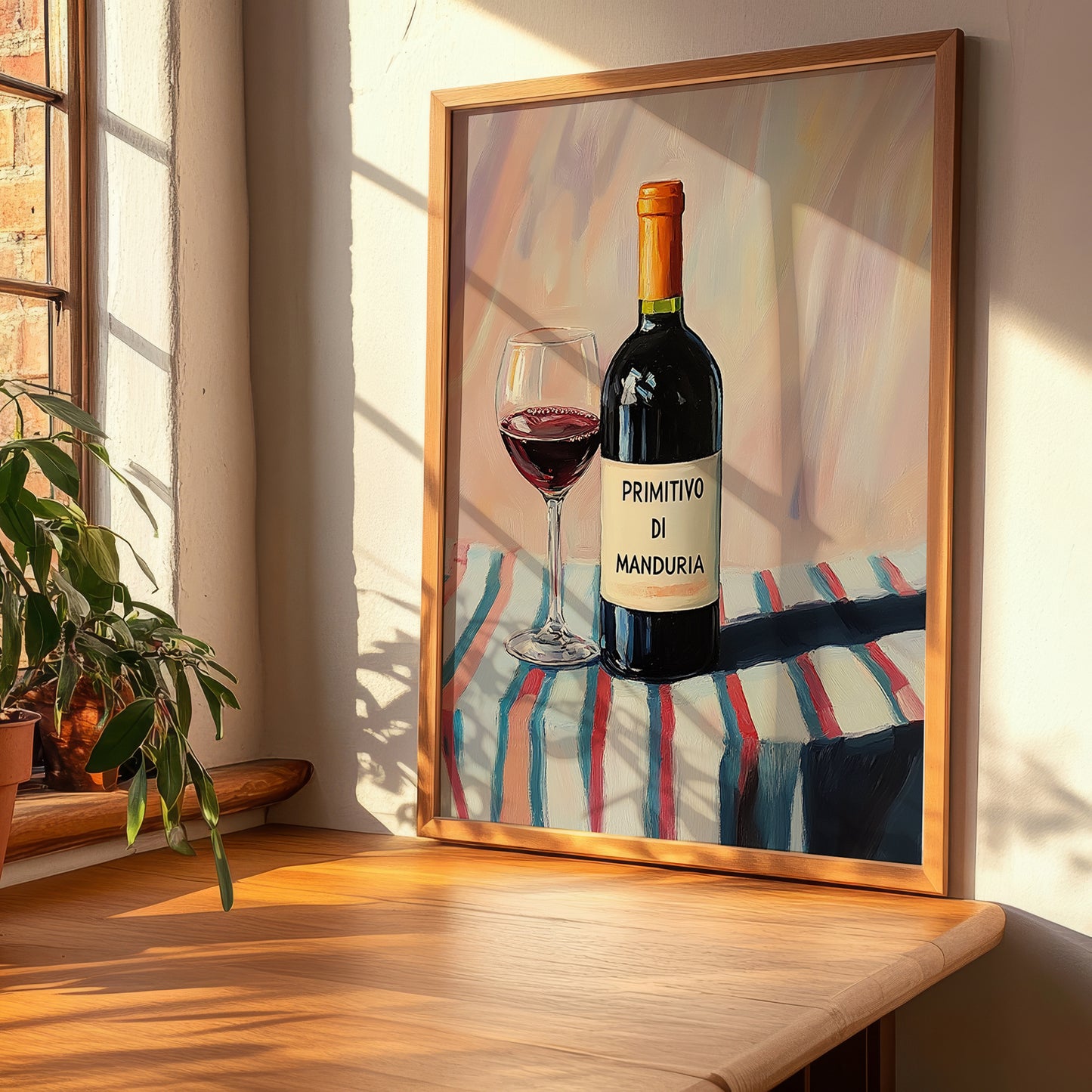 Primitivo di Manduria – Italian Red Wine, Wine Bar Poster, clean layout with no caption