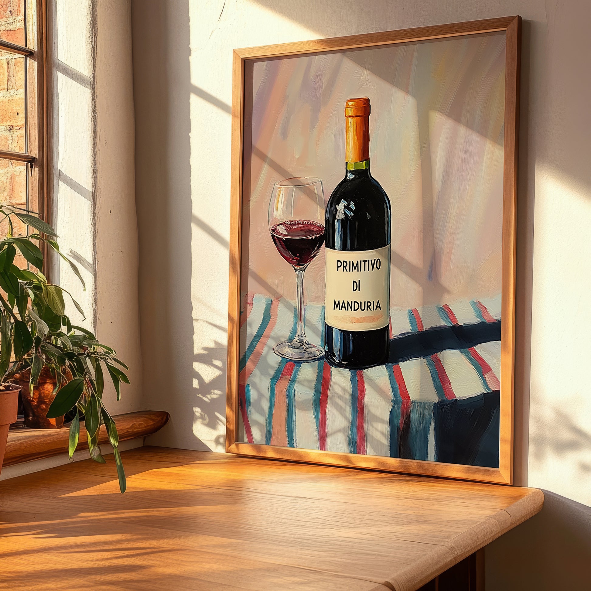 Primitivo di Manduria – Italian Red Wine, Wine Bar Poster, clean layout with no caption