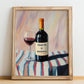 Primitivo di Manduria – Italian Red Wine, Wine Bar Poster, no-text version framed in wood