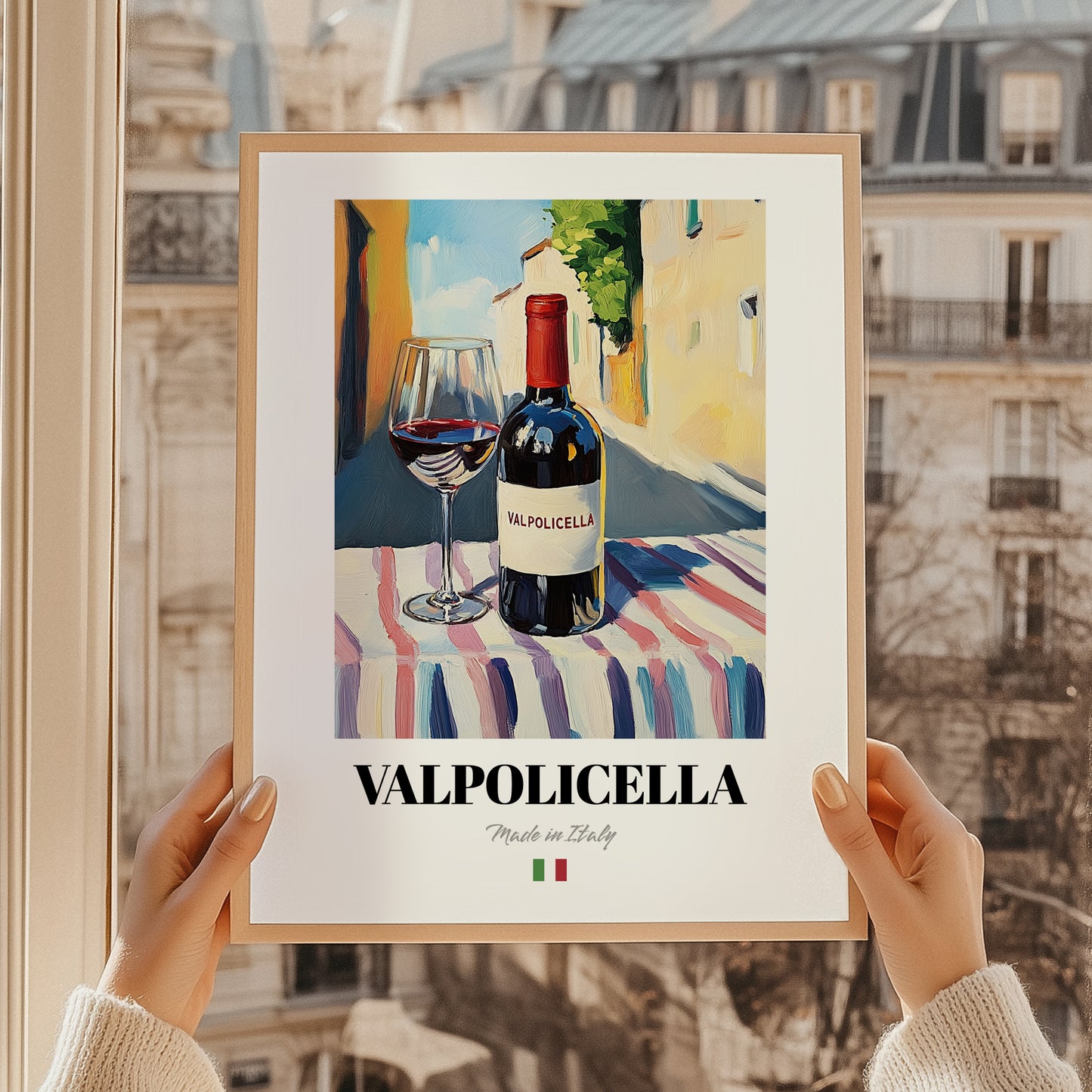 Valpolicella – Italian Red Wine, Tasting Room Poster, styled in a charming Paris street view