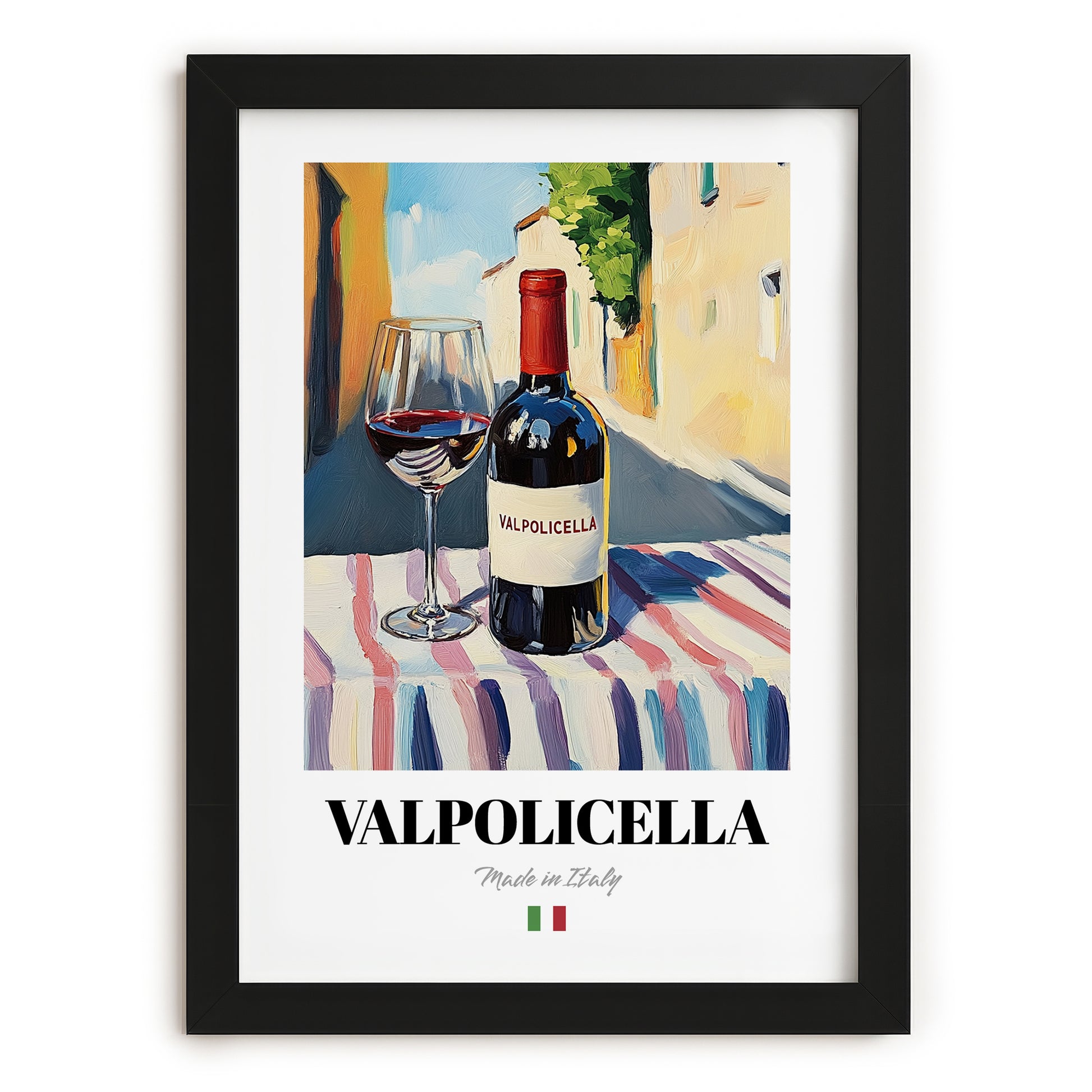 Valpolicella – Italian Red Wine, Tasting Room Poster, in sleek black frame