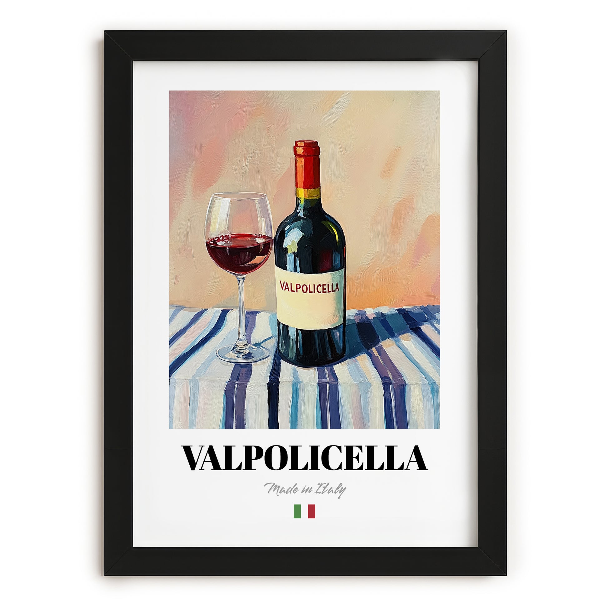 Valpolicella – Italian Red Wine, Bodega Print, in sleek black frame