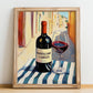 Montepulciano d'Abruzzo – Italian Red Wine, Wine Bar Poster, no-text version framed in wood