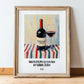 Montepulciano d'Abruzzo – Italian Red Wine, Bodega Poster, in wooden frame leaning on the floor