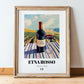 Etna Rosso – Italian Red Wine, Vinoteca Painting, in wooden frame leaning on the floor