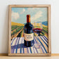 Etna Rosso – Italian Red Wine, Vinoteca Painting, no-text version framed in wood