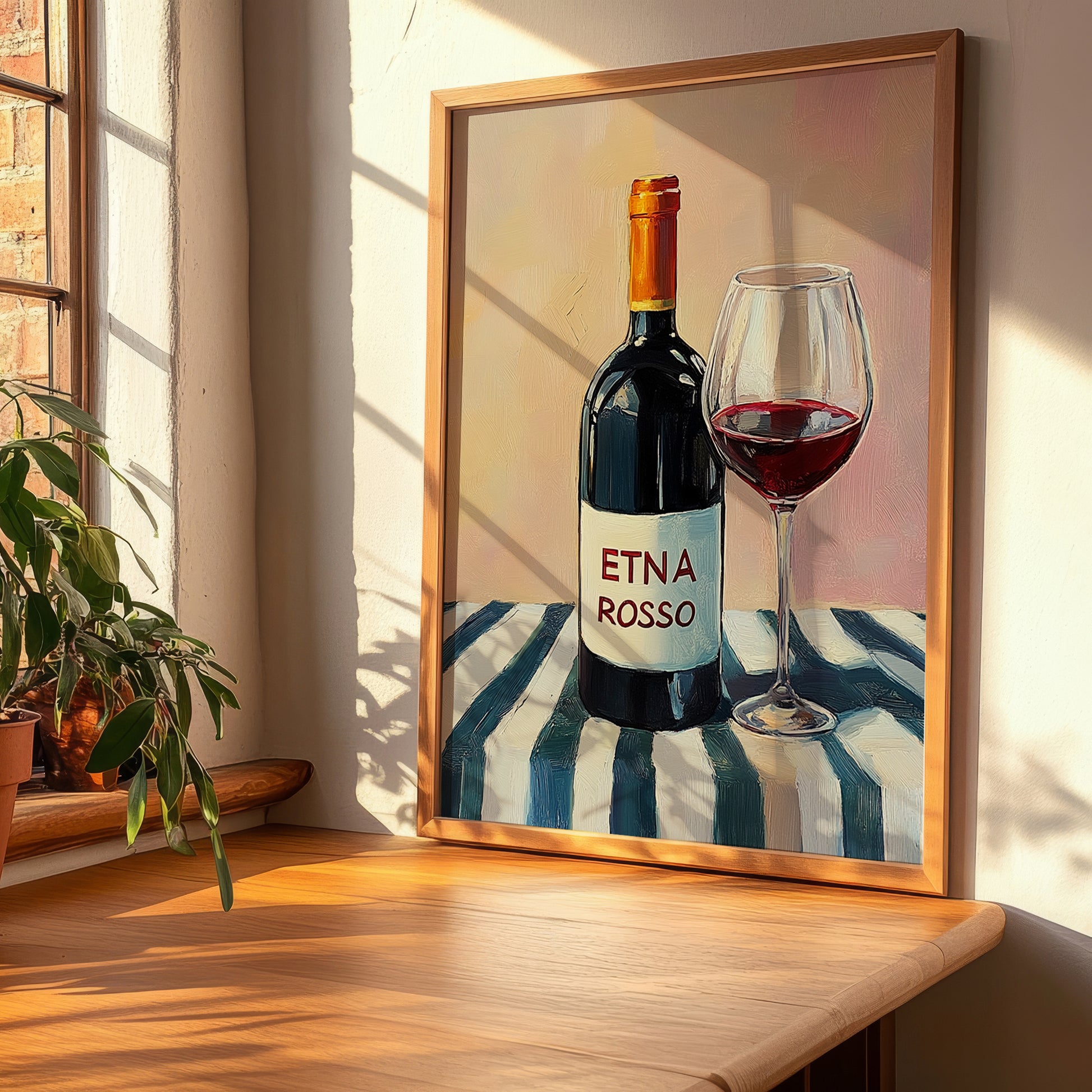 Etna Rosso – Italian Red Wine, Tasting Room Painting, clean layout with no caption