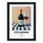 Etna Rosso – Italian Red Wine, Tasting Room Painting, in sleek black frame