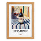 Etna Rosso – Italian Red Wine, Enoteca Illustration, set in oak frame