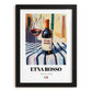 Etna Rosso – Italian Red Wine, Enoteca Illustration, in sleek black frame