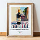 Sangiovese di Romagna – Italian Red Wine, Wine Bar Poster, in wooden frame leaning on the floor