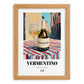 Vermentino – Italian White Wine, Vinoteca Print, set in oak frame