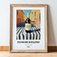 Fiano di Avellino – Italian White Wine, Wine Bar Illustration, in wooden frame leaning on the floor