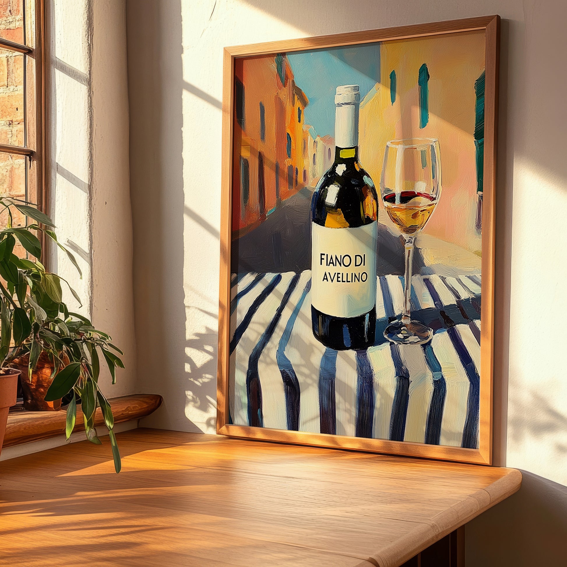 Fiano di Avellino – Italian White Wine, Wine Bar Illustration, clean layout with no caption